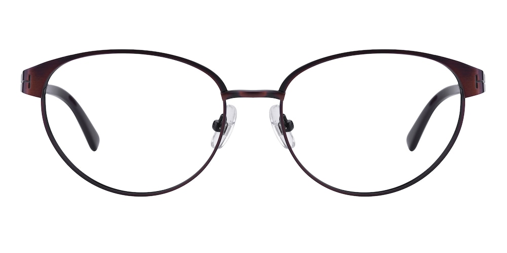 Fernando Brown Round Metal Eyeglasses