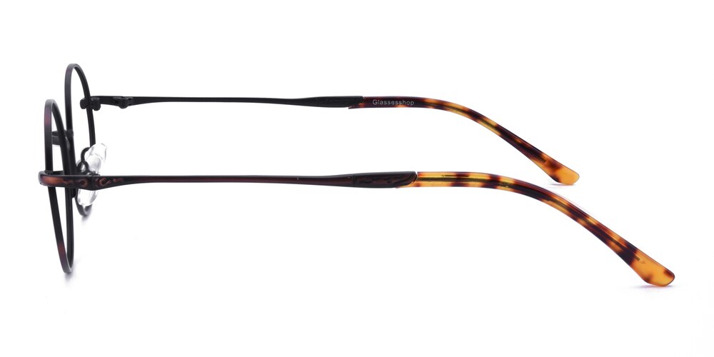 Lopez Brown Oval Metal Eyeglasses