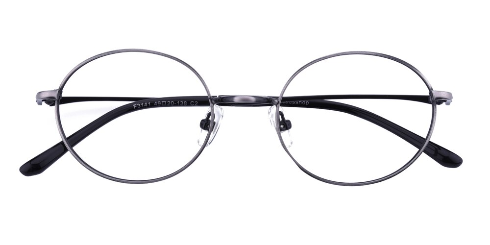 Lopez Gunmetal Oval Metal Eyeglasses