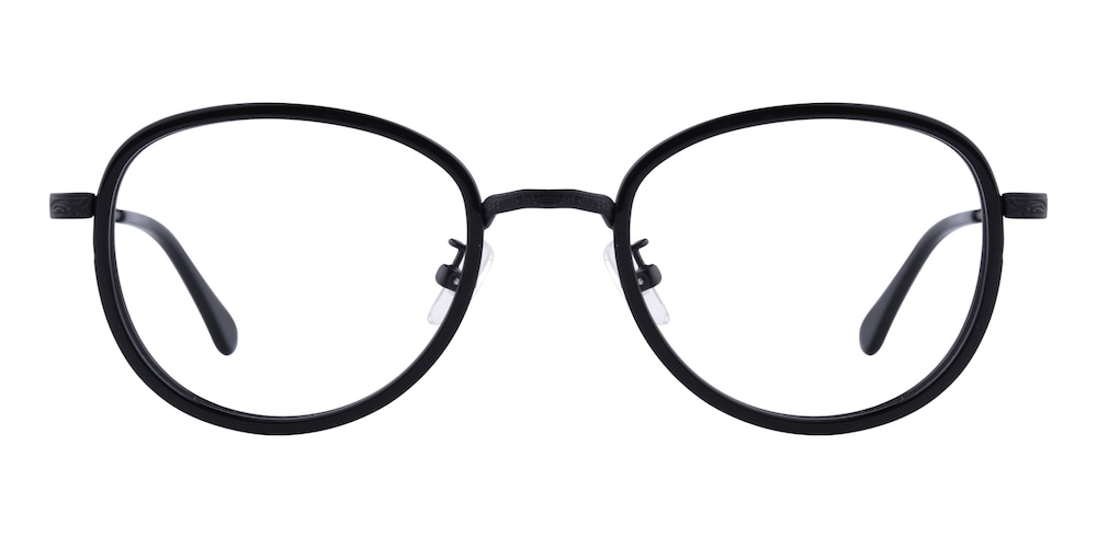Panama Black Round Acetate Eyeglasses