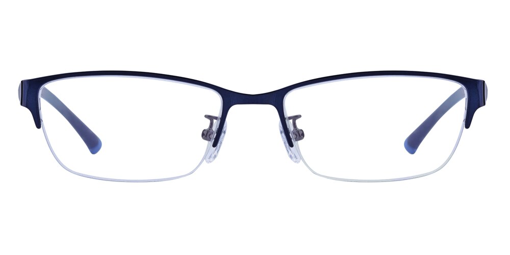 Ash Blue Oval Metal Eyeglasses