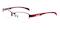 Curry Red Rectangle Metal Eyeglasses
