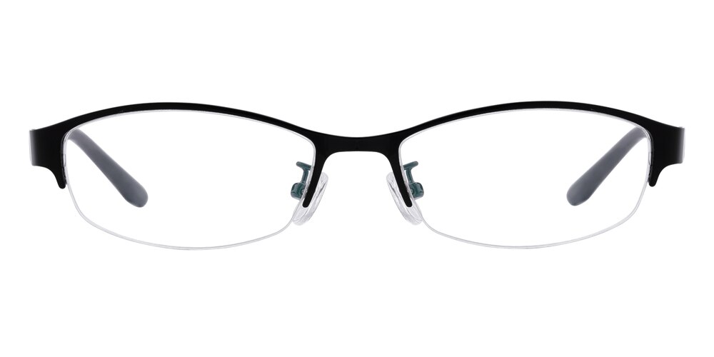 Jamie Black Rectangle Metal Eyeglasses