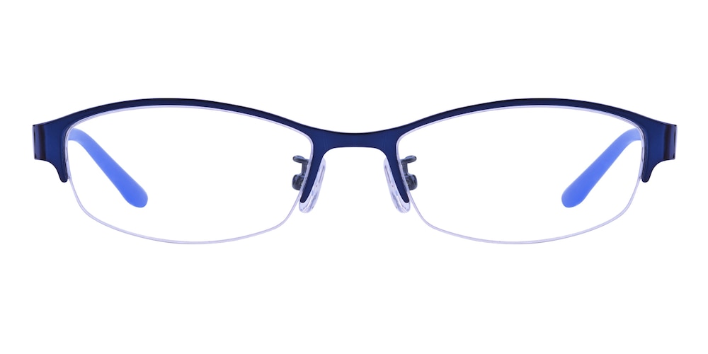 Jamie Blue Rectangle Metal Eyeglasses