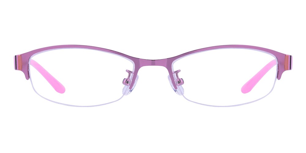 Jamie Pink Rectangle Metal Eyeglasses