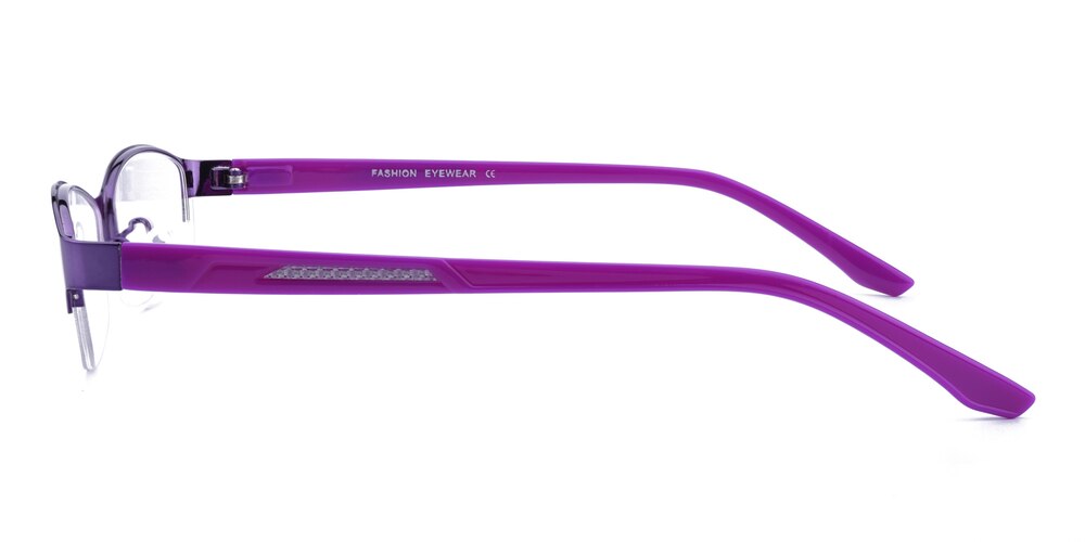 Jamie Purple Rectangle Metal Eyeglasses