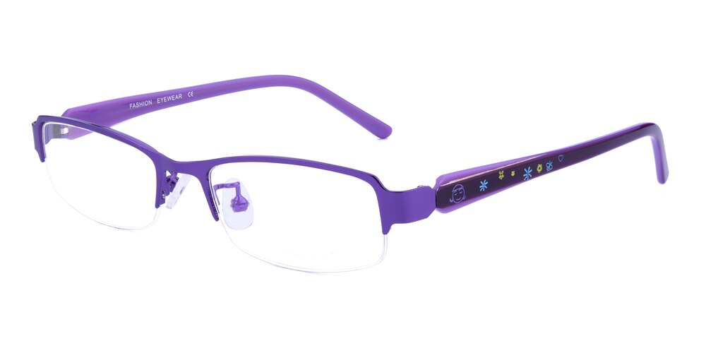 ViviRectangle Purple Rectangle Metal Eyeglasses