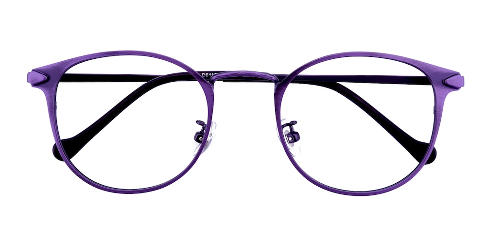 Silber Purple Round Metal Eyeglasses