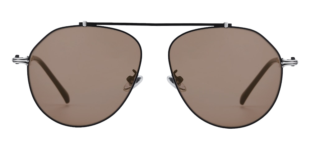 Nico Black Aviator Metal Sunglasses