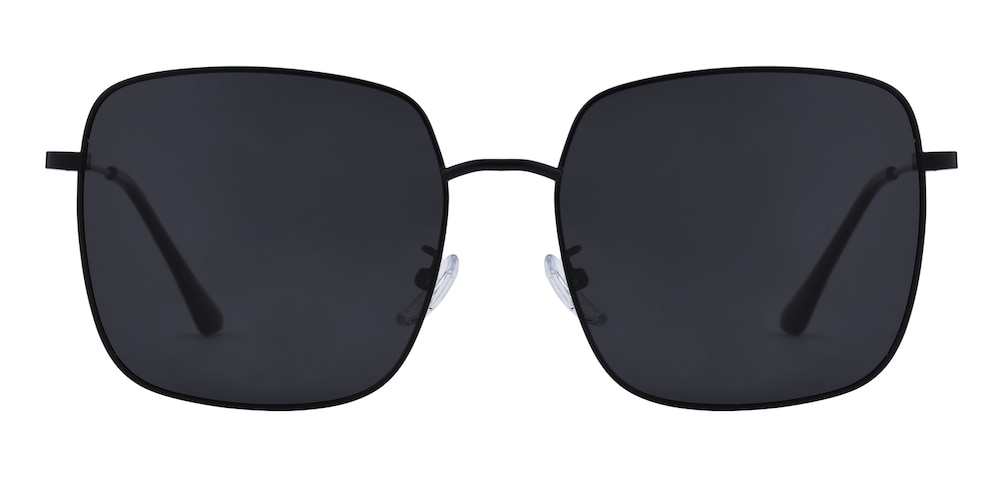 Nami Black Square Metal Sunglasses