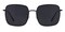 Nami Black Square Metal Sunglasses