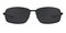 Ashby Black Rectangle Metal Sunglasses