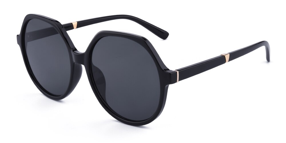 Anstice Black Round TR90 Sunglasses