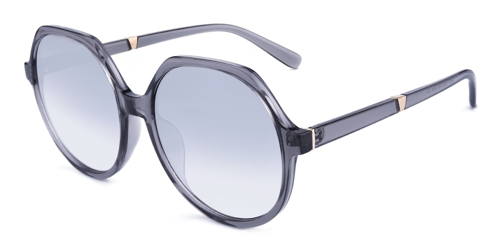 Anstice Gray/Silver mirror-coating Round TR90 Sunglasses
