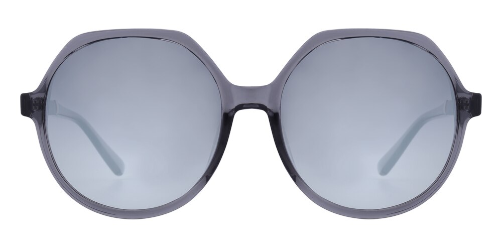 Anstice Gray/Silver mirror-coating Round TR90 Sunglasses
