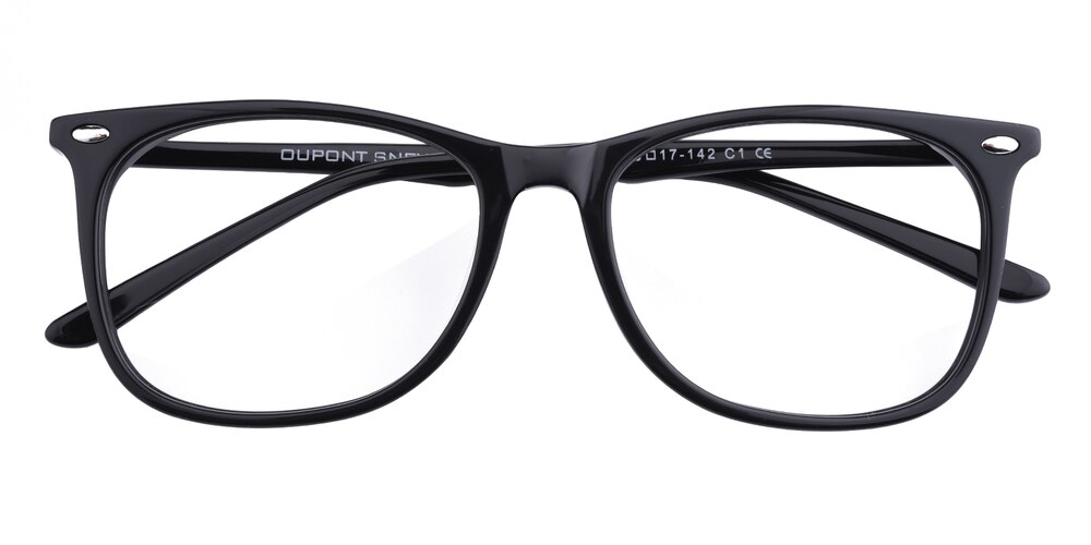 Jefferson Black Classic Wayframe Acetate Eyeglasses