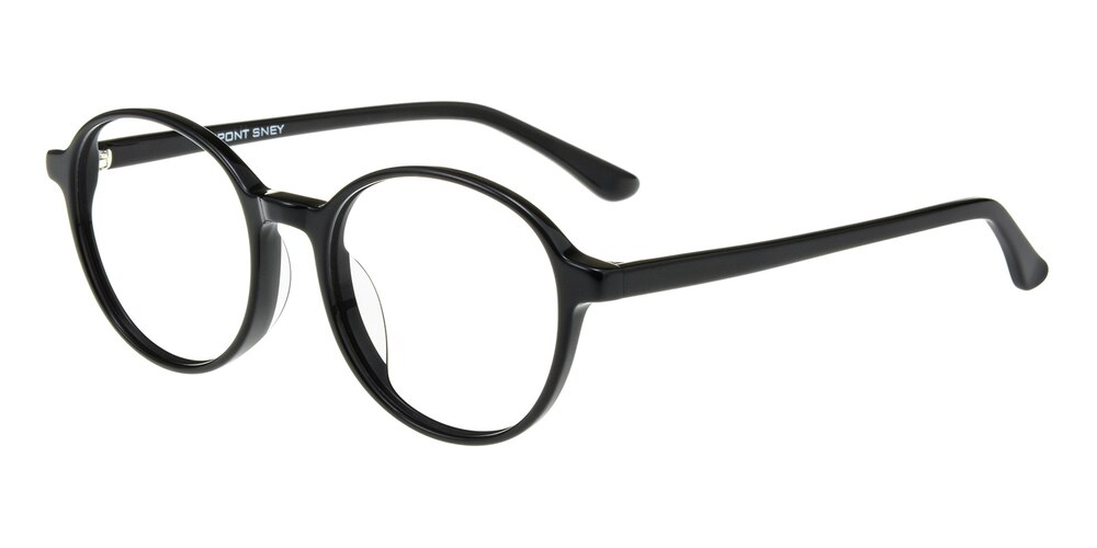 Forster Black Round Acetate Eyeglasses
