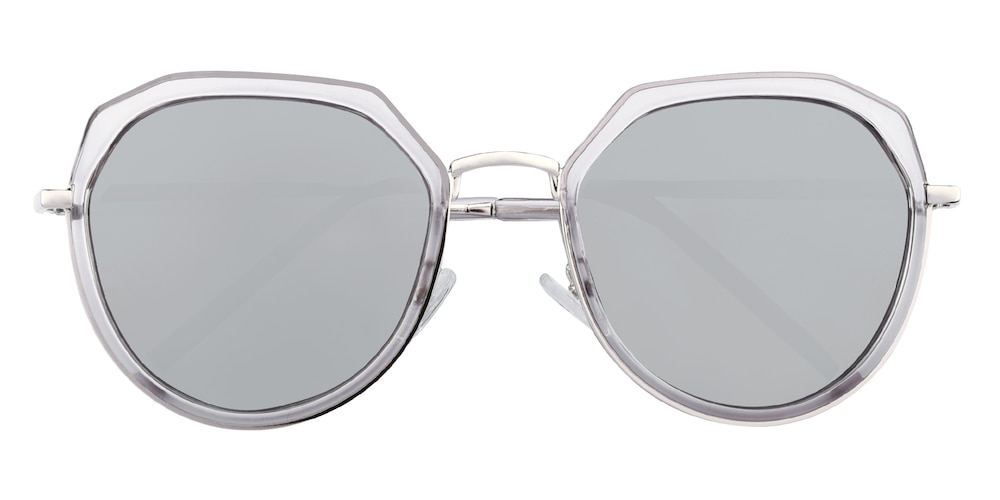 Corpus Gray/Silver mirror-coating Polygon TR90 Sunglasses