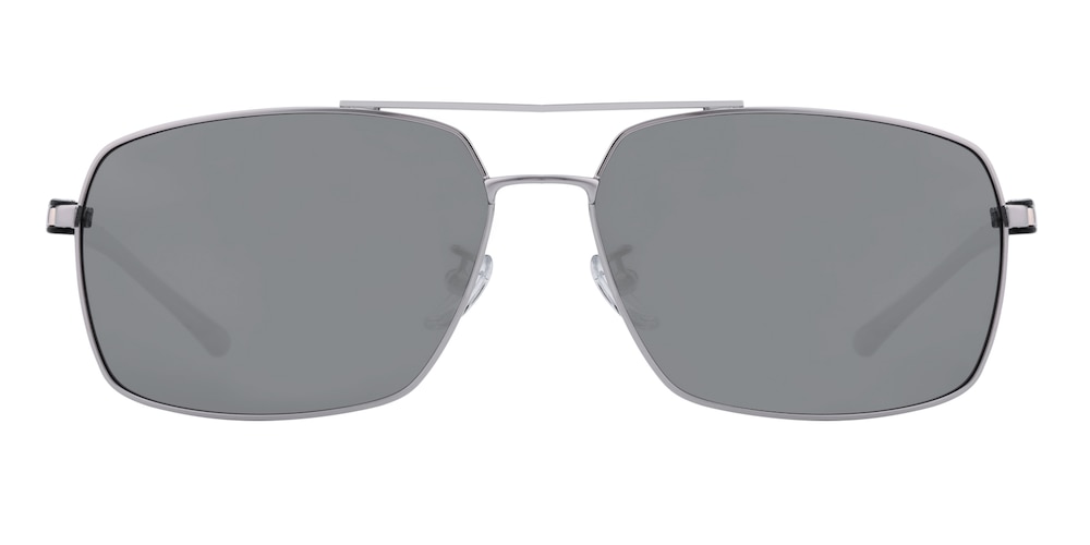 Albert Silver/Silver mirror-coating Rectangle Metal Sunglasses