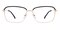 Amos Black/Golden Rectangle Metal Eyeglasses