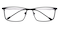Angelo Black/Silver Rectangle Metal Eyeglasses