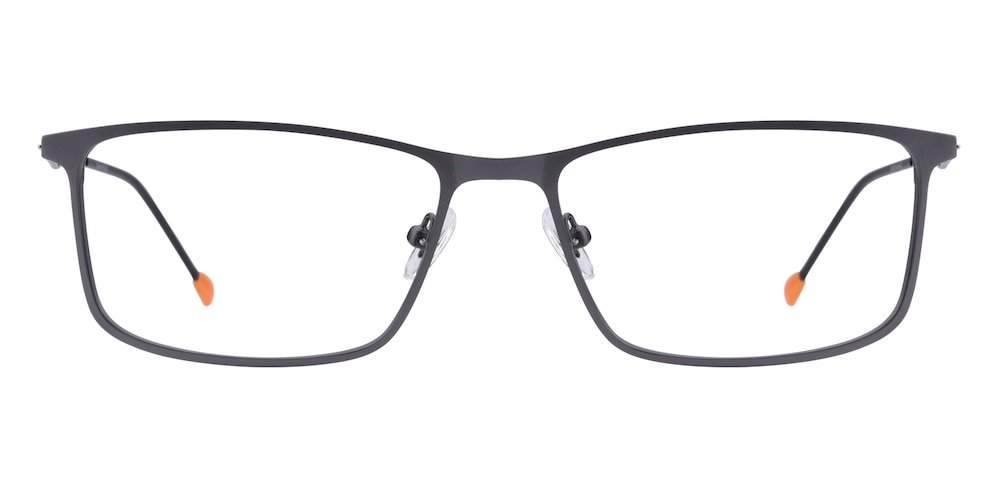 Angelo Gunmetal/Brown Rectangle Metal Eyeglasses