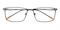 Angelo Gunmetal/Brown Rectangle Metal Eyeglasses