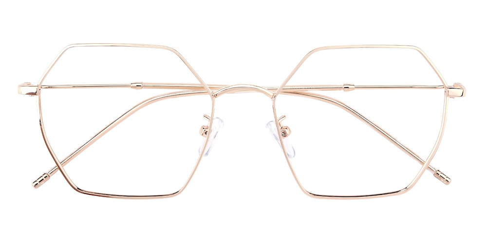 Archer Golden Polygon Metal Eyeglasses