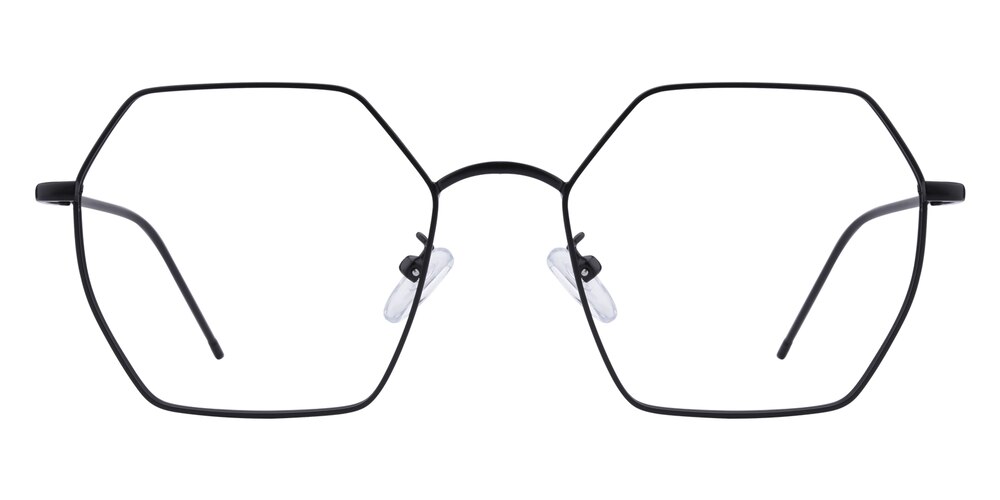 Archer Black Polygon Metal Eyeglasses