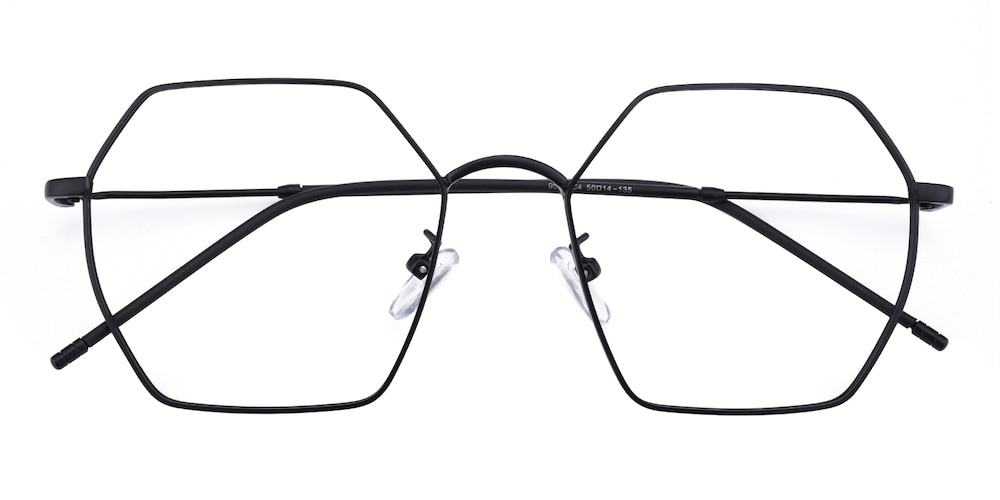 Archer Black Polygon Metal Eyeglasses