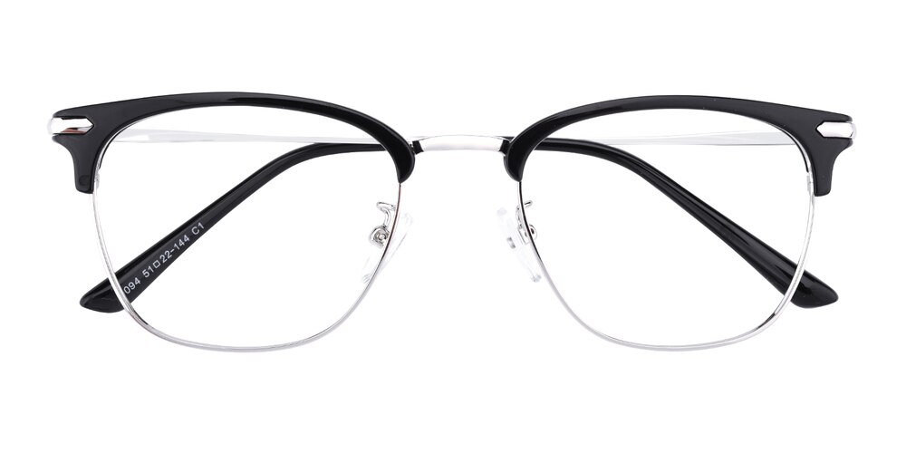 Bardley Black/Silver Classic Wayframe TR90 Eyeglasses