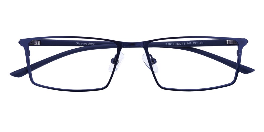 Duke Blue Rectangle Metal Eyeglasses