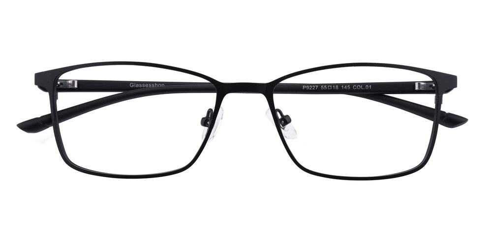 Drew Black Rectangle Metal Eyeglasses