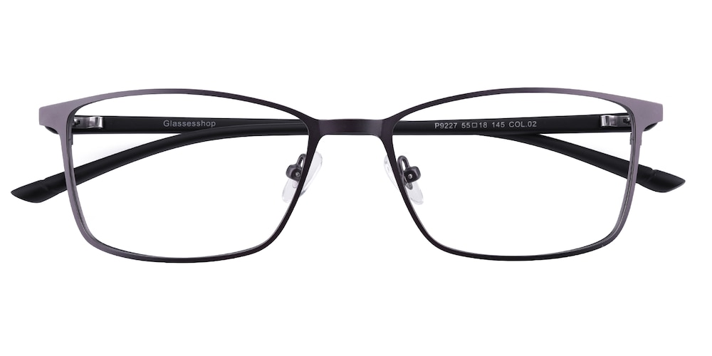Drew Gunmetal/Black Rectangle Metal Eyeglasses