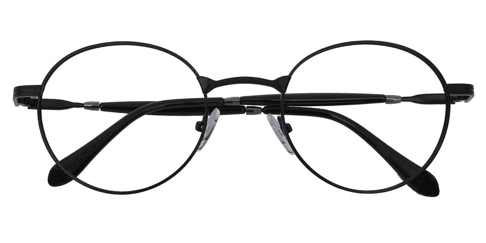 Rockford Black Round Metal Eyeglasses