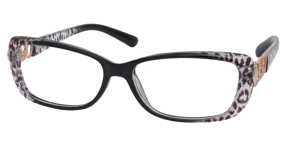Celeste Black Rectangle Plastic Eyeglasses