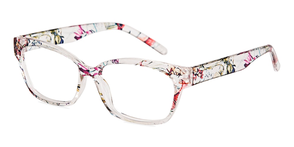 Lexingto Crystal Pattern Rectangle TR90 Eyeglasses