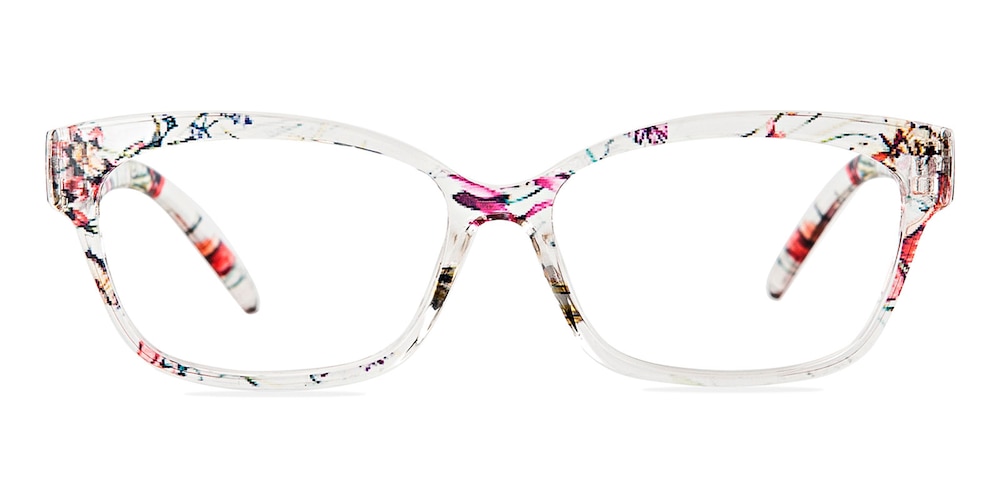 Lexingto Crystal Pattern Rectangle TR90 Eyeglasses