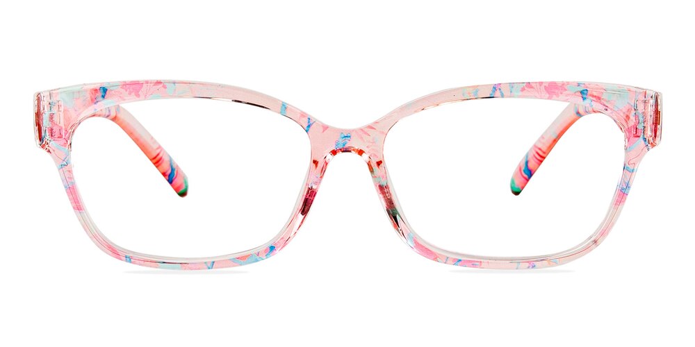 Lexingto Pink Pattern Rectangle TR90 Eyeglasses