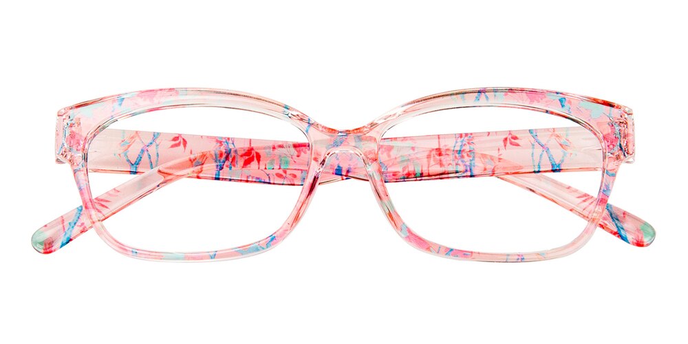 Lexingto Pink Pattern Rectangle TR90 Eyeglasses