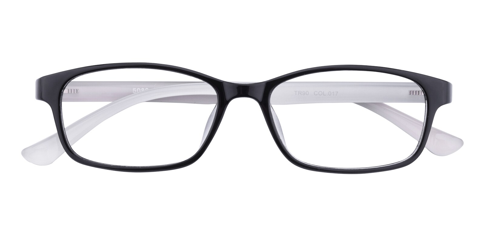 Oval Eyeglasses, Full Frame Black/Crystal TR90 - FP1631