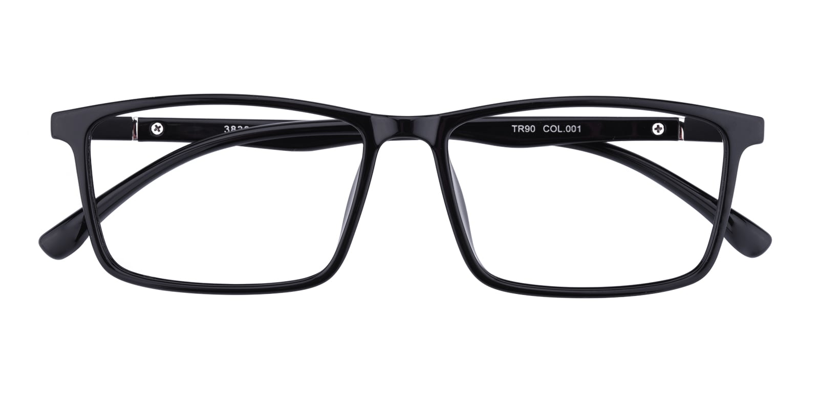 Rectangle Eyeglasses, Full Frame Black TR90 - FP1639