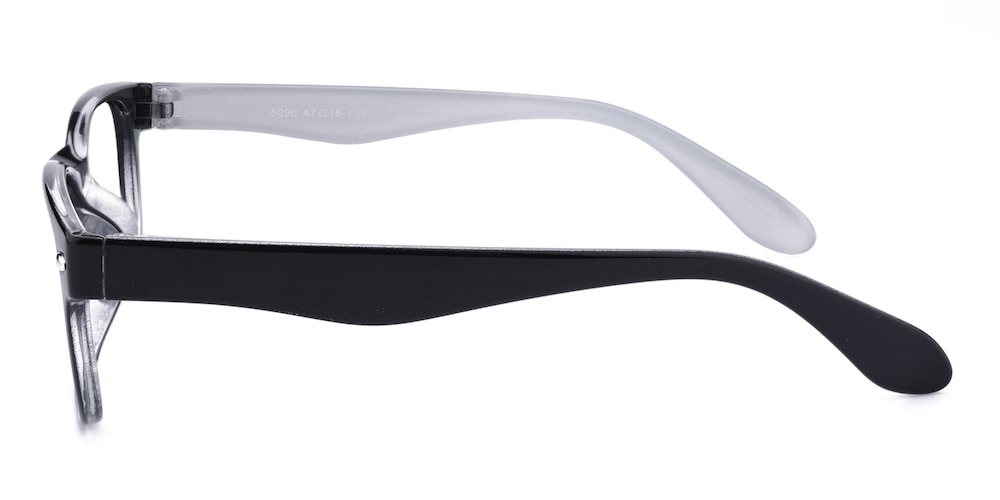 Angel Black/White Rectangle TR90 Eyeglasses