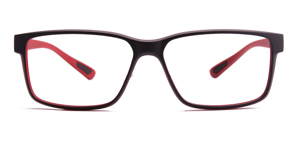 Phillipsburg Black/Red Rectangle TR90 Eyeglasses