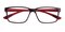 Phillipsburg Black/Red Rectangle TR90 Eyeglasses