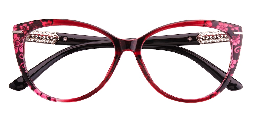 Jean Red/Floral Cat Eye TR90 Eyeglasses