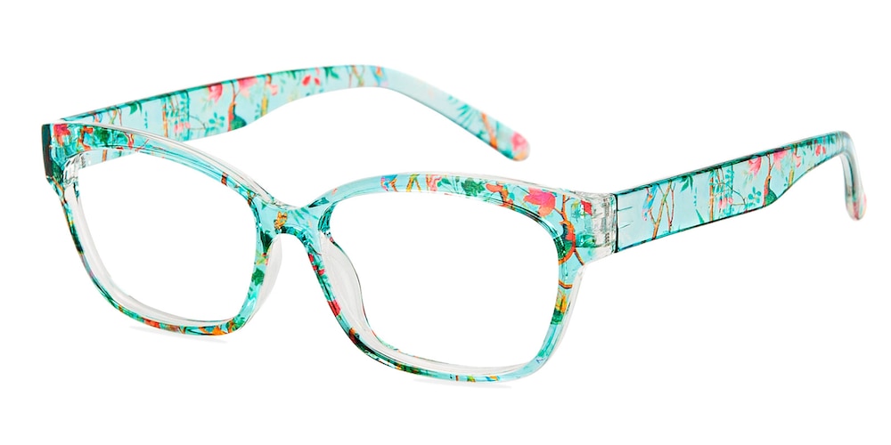 Lexingto Green/Floral Cat Eye TR90 Eyeglasses