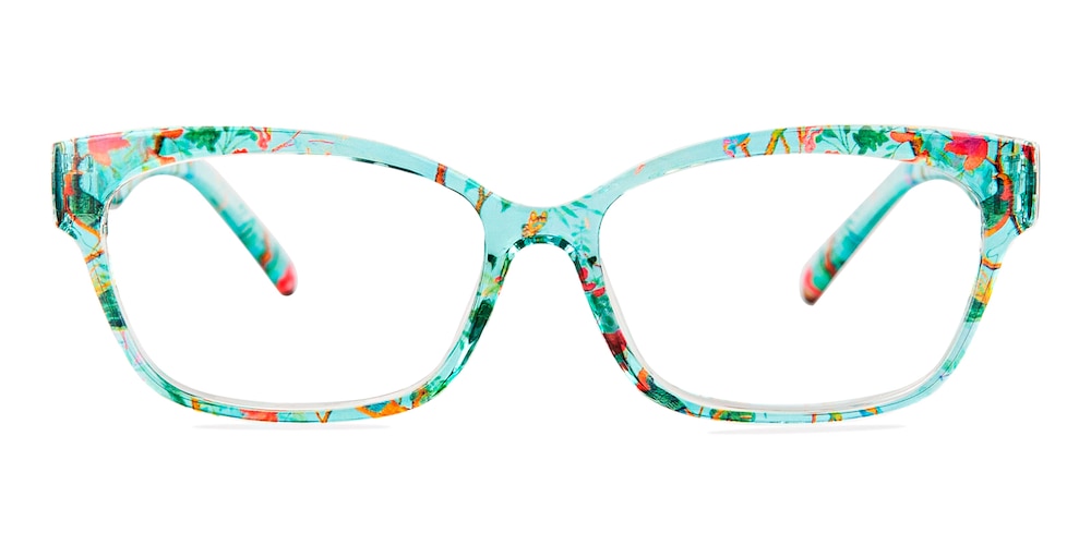Lexingto Green/Floral Cat Eye TR90 Eyeglasses