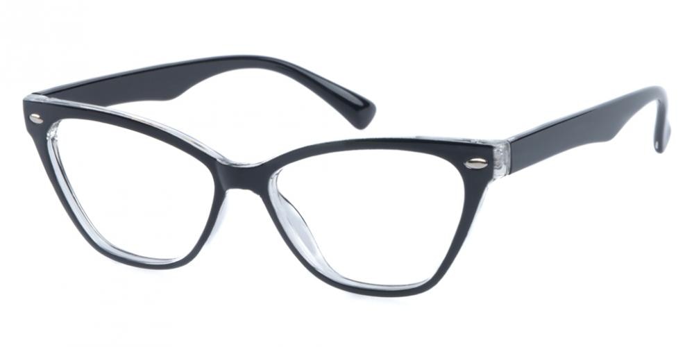 Novia Black/Crystal Cat Eye TR90 Eyeglasses