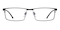 Croft Black Rectangle Metal Eyeglasses